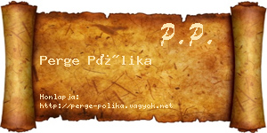 Perge Pólika névjegykártya